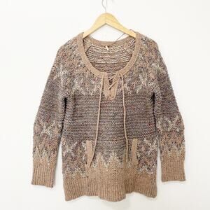 Free People Brown Thick Knit Wool Sweater Size Small